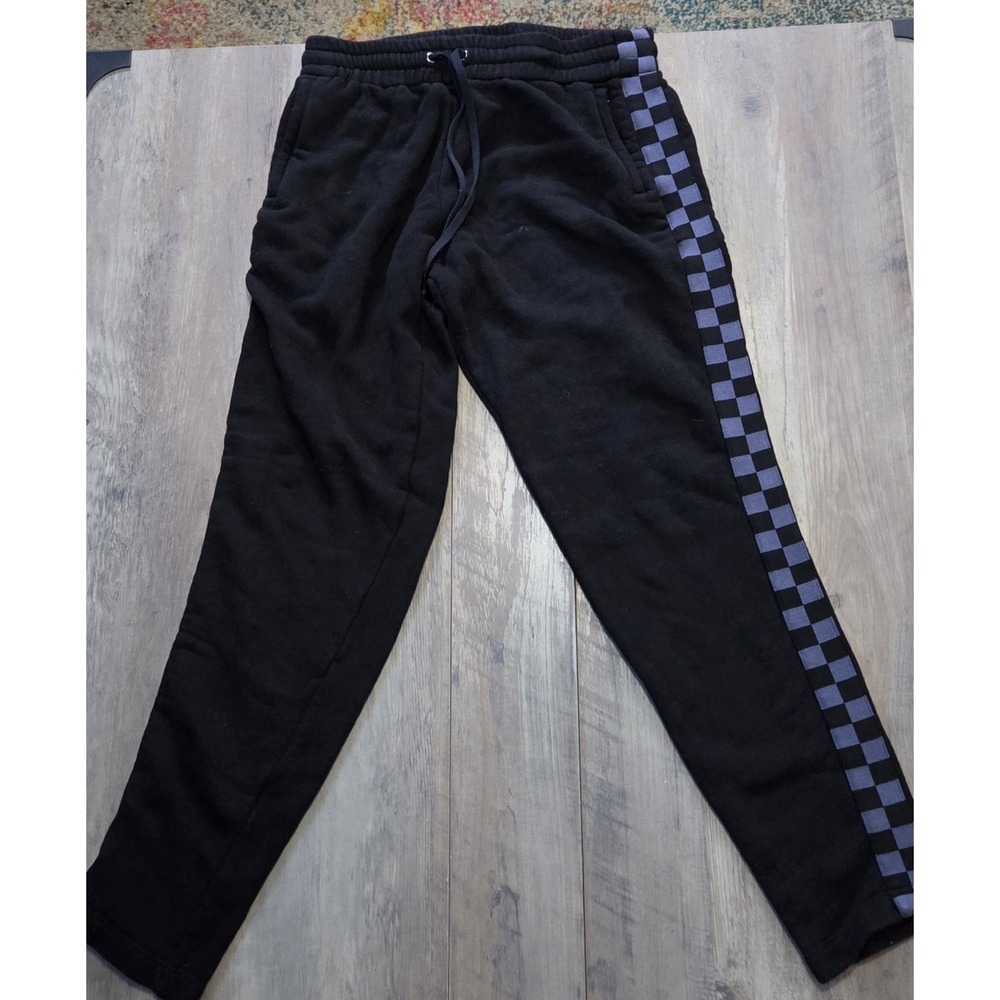 ALALA Black Tapered Sweatpants With Checkered Sides Men Sz M- USA